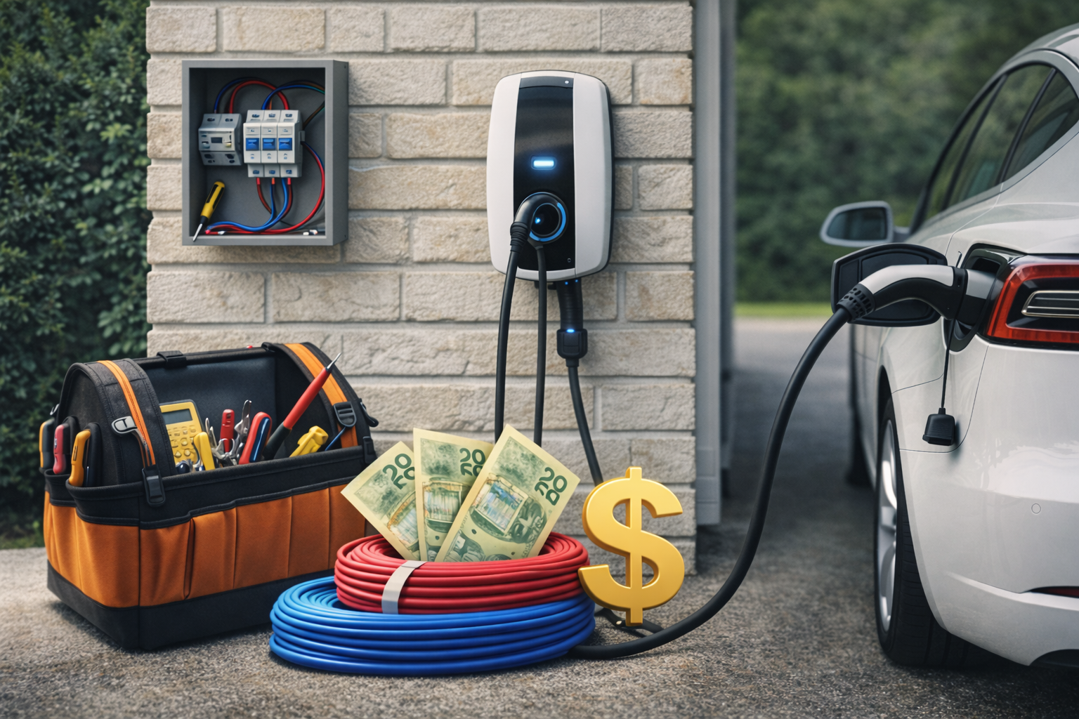 Quanto custa instalar um carregador residencial para carro elétrico com wallbox instalado em garagem