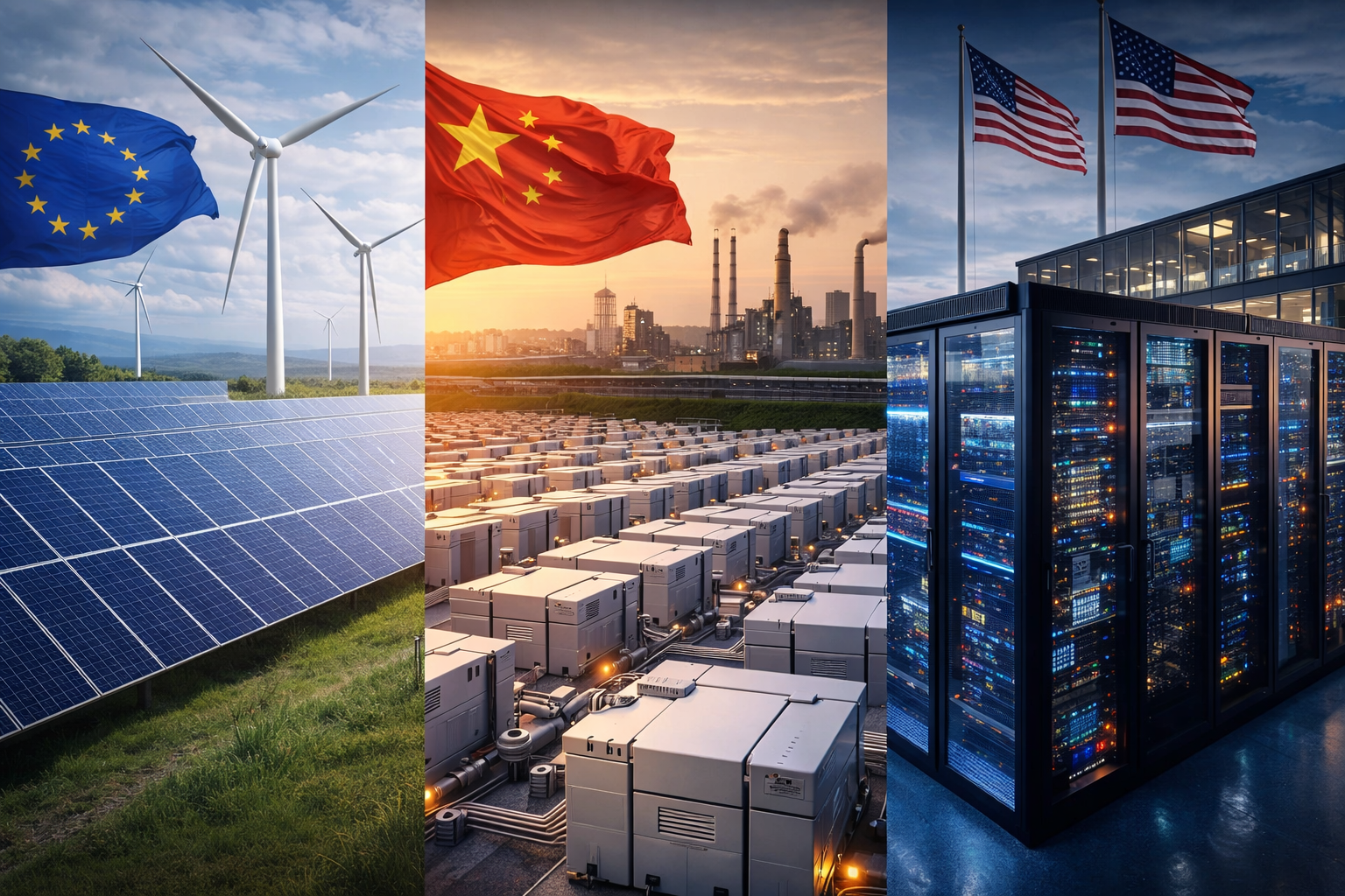 Como China, EUA e Europa disputam liderança energética com infraestrutura renovável e industrial