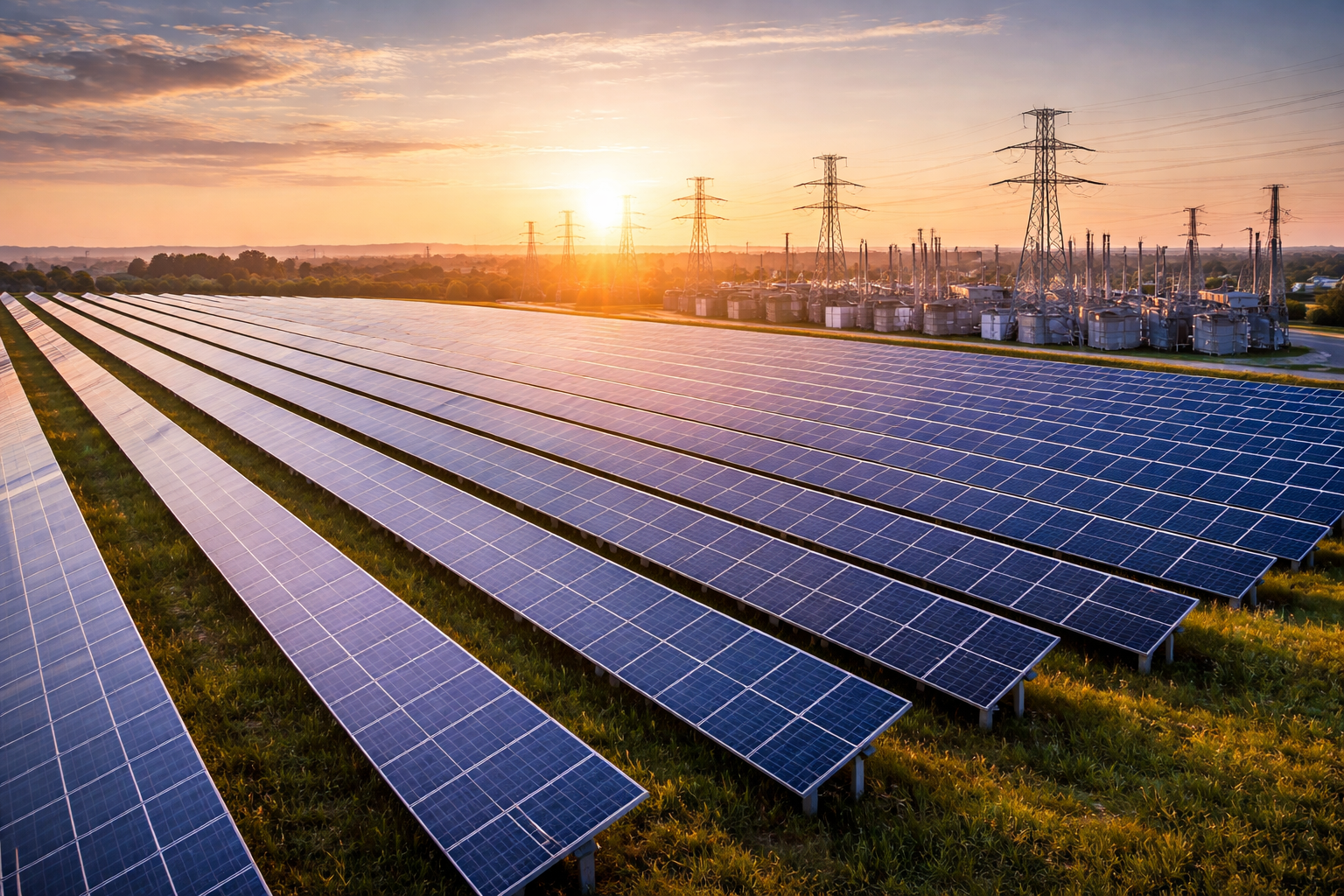 Como empresas solares geram valor no longo prazo com grande parque solar e infraestrutura elétrica