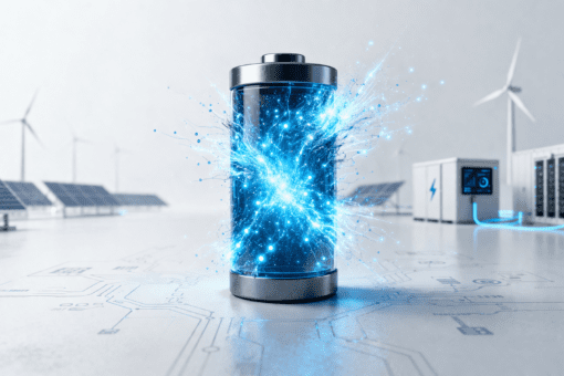 Tecnologias do setor de energia em 2026 Elementos de energia e tecnologia representando tendências do setor de energia em 2026