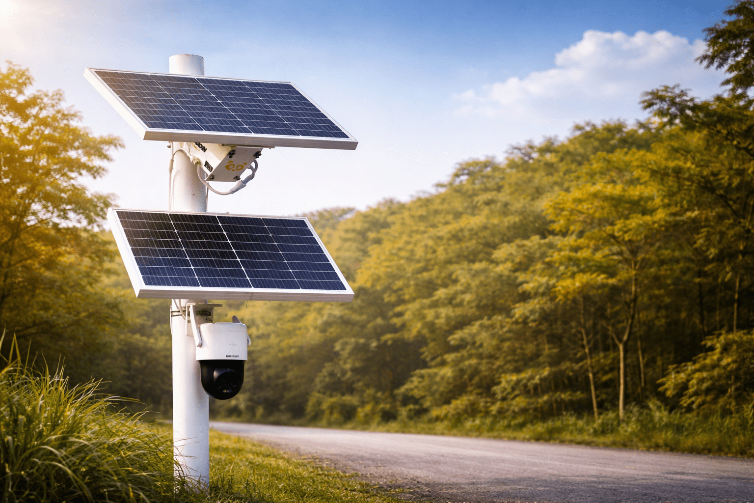 Energia solar em locais remotos: 01 nova solução começa a ganhar espaço no Brasil Sistema de energia solar em área remota representando geração elétrica sem rede no Brasil.