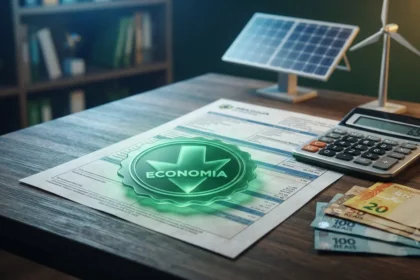 Conta de luz com selo de desconto representando como conseguir desconto na conta de luz em 2026 por meio da energia por assinatura.